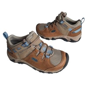 NEW! Women's KEEN Steens Vent BEIGE LEATHER All Terrain HIKING Work TRAIL SHOES